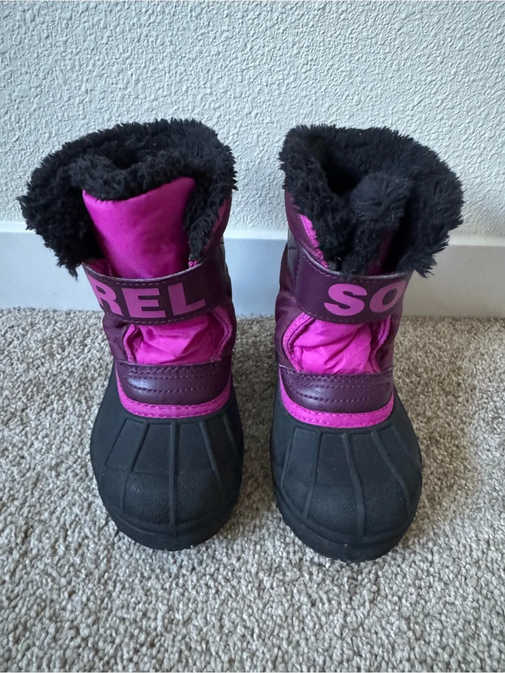 Sorel Kids Pink & Black Snow Boots